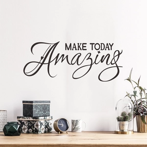 Self-adhesive black wall decal with MAKE TODAY Amazing quote for home bedroom decor