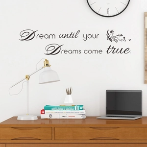 Minimalist 'Dreams' wall sticker decor with motivational quote for bedroom and home office