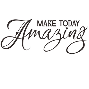 Minimalist 'MAKE TODAY Amazing' wall sticker with elegant cursive font and small heart detail