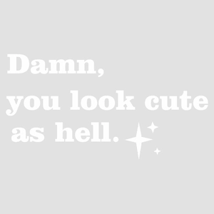 Damn You Look Cute As Hell minimalist wall decal with stars for bedroom decor