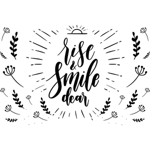 Adesivo murale Rise & Smile Dear con fiori a linea per decorazione camera e soggiorno