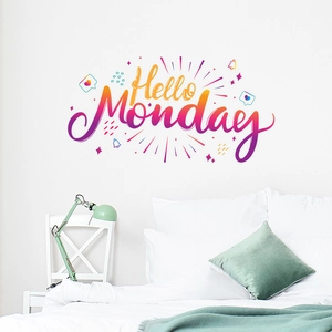 Vinilo decorativo Hello Monday degradado con estrellas para pared de dormitorio