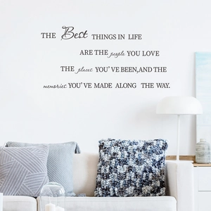 Sticker mural en PVC avec citations anglaises pour décor de salon et chambre moderne