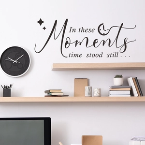 In these moments time stood still black wall sticker with clocks for home decor