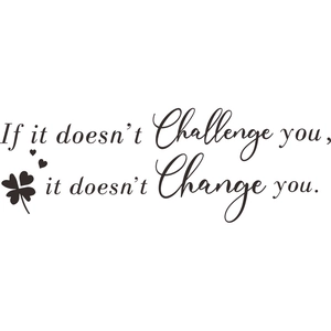 Inspirational If it doesn't Challenge you wall decal with minimalist black script