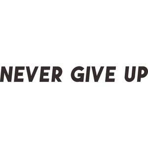 Sticker mural inspirant 'NEVER GIVE UP' pour décoration de chambre et de salon moderne
