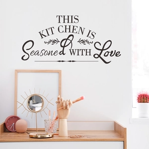 Elegant this kitchen is seasoned with love wall decal sticker for modern home kitchen decor