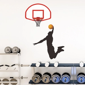 Slam dunk boy basketball player silhouette wall sticker for gym and room home decoration