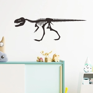 Black T-Rex skeleton silhouette wall sticker for kids bedroom and nursery decor