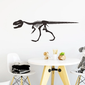 Minimalist black Tyrannosaurus Rex skeleton wall sticker for modern home decor