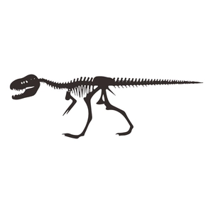 Tyrannosaurus rex skeleton wall sticker in black silhouette for kids room decoration