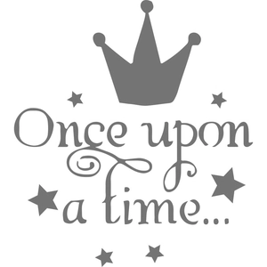Once upon a time minimalist wall sticker with crown and stars for home decor