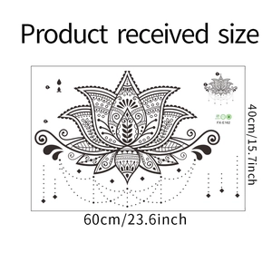 Detailed sheet size of Mandala lotus wall sticker FX-E162 measuring 60cm by 40cm