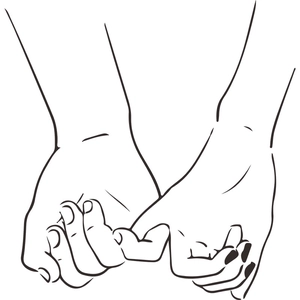 Minimalist hand-drawn couple holding hands wall sticker for bedroom and living room decor