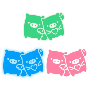 Luminous cute pig light switch stickers in green blue and pink for home wall decor