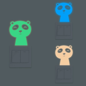 Cartoon Panda Luminous Switch Sticker Glow In The Dark Wall Sticker For Kids Room Bedroom Night Locator Home Decoration
