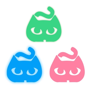 Luminous cartoon cat wall stickers in green blue and pink for home switch decoration