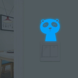 Luminous blue cartoon bear wall sticker for home switch decoration glowing in the dark