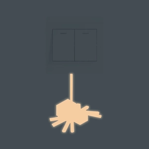 Minimalist wall switch with creative glowing spider sticker for dark home wall decoration