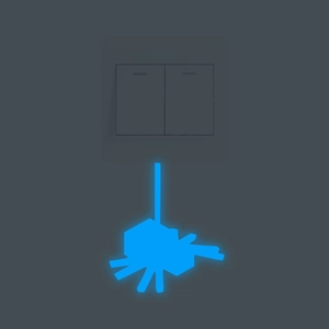 Luminous spider design dual wall light switch sticker with blue glow in the dark effect