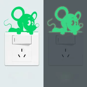 Leuchtender Maus-Wandsticker für Lichtschalter mit Tag- und Nacht-Effekt Anzeige