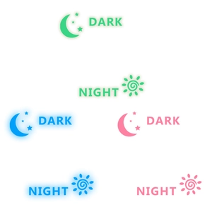 Luminous moon and stars wall stickers in pink, blue and green colors for home decor