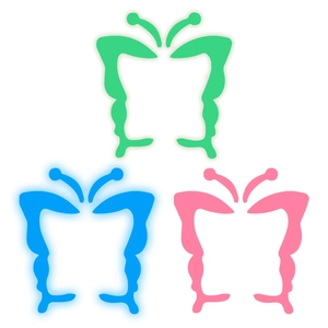 Luminous butterfly wall stickers in green, blue, and pink for glow-in-the-dark home decor
