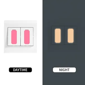 Luminous wall switch sticker for home decor with orange glow in the dark effect