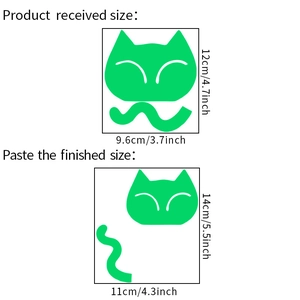 Dimensions et guide de pose pour autocollant d'interrupteur chat phosphorescent DIY
