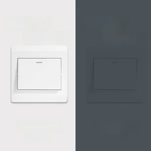 Pannello interruttore a muro con aspetto bianco di giorno ed effetto retroilluminato