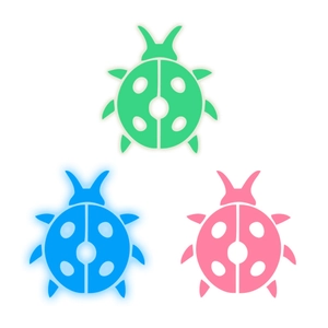 Adesivi murali a forma di coccinella fosforescenti in verde, blu e rosa per la casa