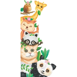 Stickers muraux animaux panda girafe pour décoration de coin chambre d enfant