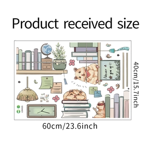 Cartoon hamster wall sticker set with LD64025 layout design for study room decor