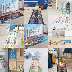 Cartoon Space Ocean Hopscotch Game Floor Stickers PVC Numbered Footprints Handprints Self Adhesive Decal For Kids Room