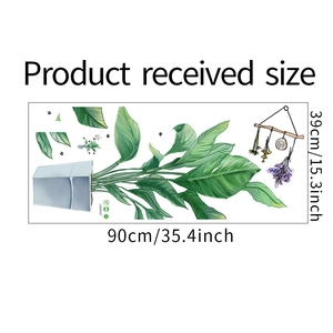Layout details of tropical plant wall stickers in 90x39cm size for home decor