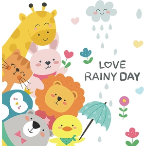 Cartoon animal wall stickers with giraffe, lion and rabbit for children room decor