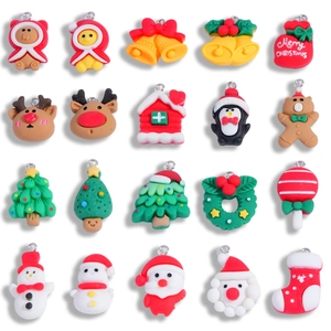 Simpatici Ciondoli Natalizi in Resina Per Creazione Gioielli DIY Babbo Natale Pupazzo di Neve Renna Albero di Natale Accessori in Resina