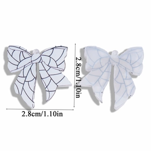 Detailed view of 2.8cm acrylic spider web bow charms for DIY jewelry making