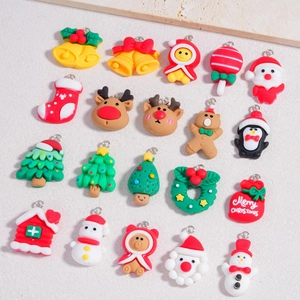 Set di 20 ciondoli natalizi assortiti con Babbo Natale e renna per gioielli fai-da-te e borse