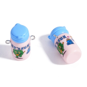 Mini simulation water cup pendants in pink and blue for DIY keychain accessories