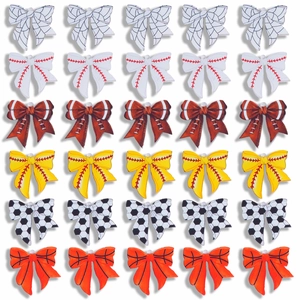 Acrylic Bowknot Sports Pendants For DIY Jewelry Making Earrings Keychain Accessories Baseball Soccer Basketball Printed Charms