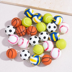 DIY Sportball-Anhänger aus Harz inkl. Fußball, Basketball und Tennis für Schlüsselanhänger