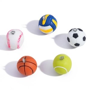DIY Sportball-Anhänger aus Harz mit Baseball, Fußball und Basketball inklusive Ringen