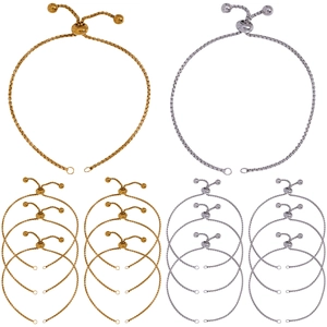 Catena a Scatola Regolabile in Acciaio Inossidabile Con Sfera Scorrevole Per Fai Da Te Bracciale Gioielleria Oro Argento