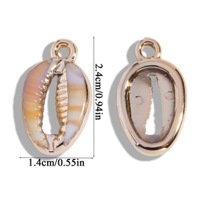 Macro view of shell pendant with dimensions 2.4cm by 1.4cm for jewelry DIY making