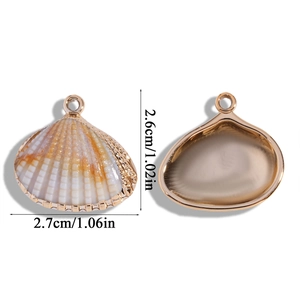 Detailed view showing the precise dimensions of shell pendants for DIY jewelry design