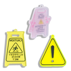 Lot de pendentifs de signalisation en acrylique Caution et Not In The Mood pour porte-clés DIY