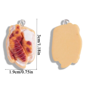 Realistischer Harz-Fleischanhänger für DIY-Schmuck und Schlüsselanhänger, 3 cm Höhe