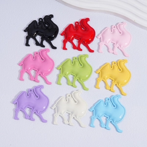 Colorful PU leather camel charms for DIY keychains and bags featuring 9 vibrant color options