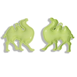 Light green double-hump camel alloy pendants set for DIY bags and keychains decor